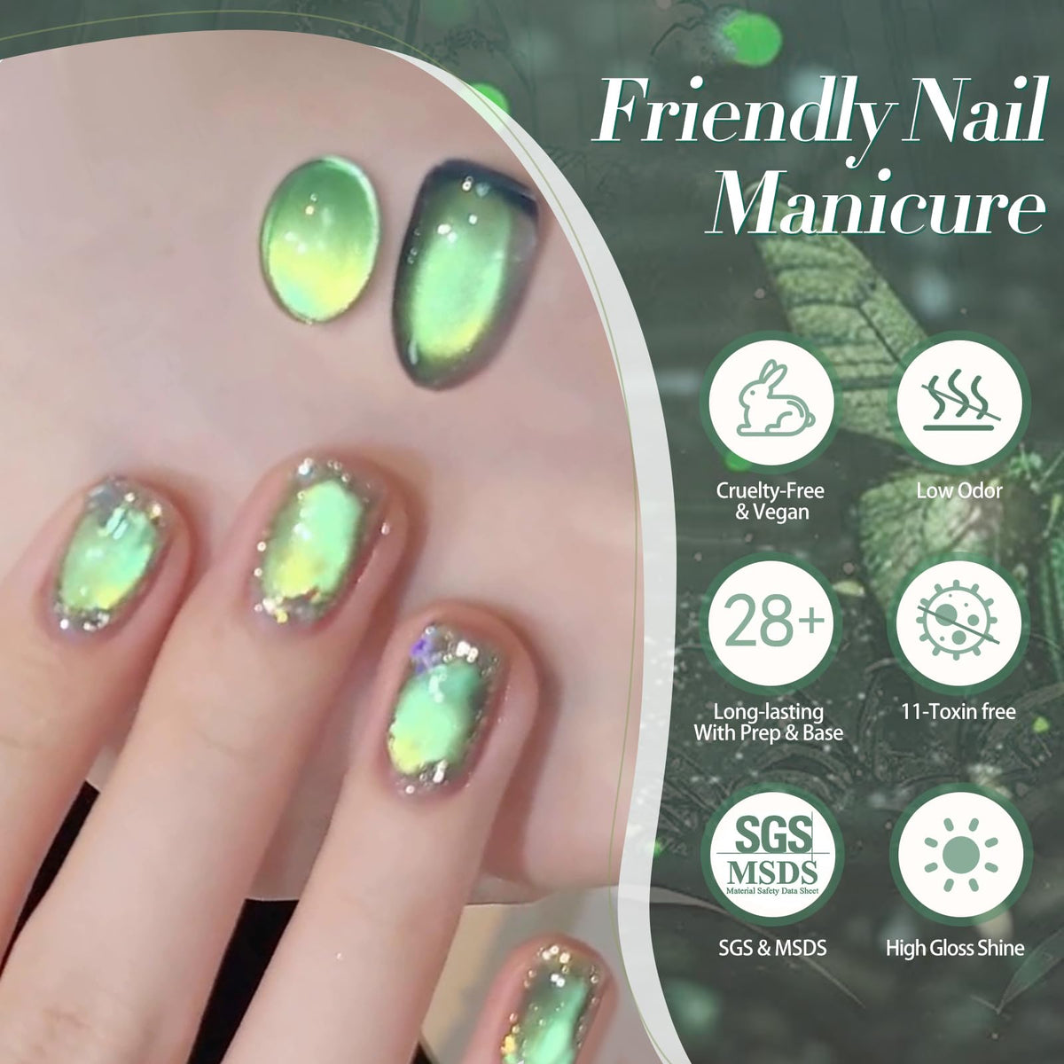 Born Pretty label and ingredients detail showing toxin-free formulation benefit