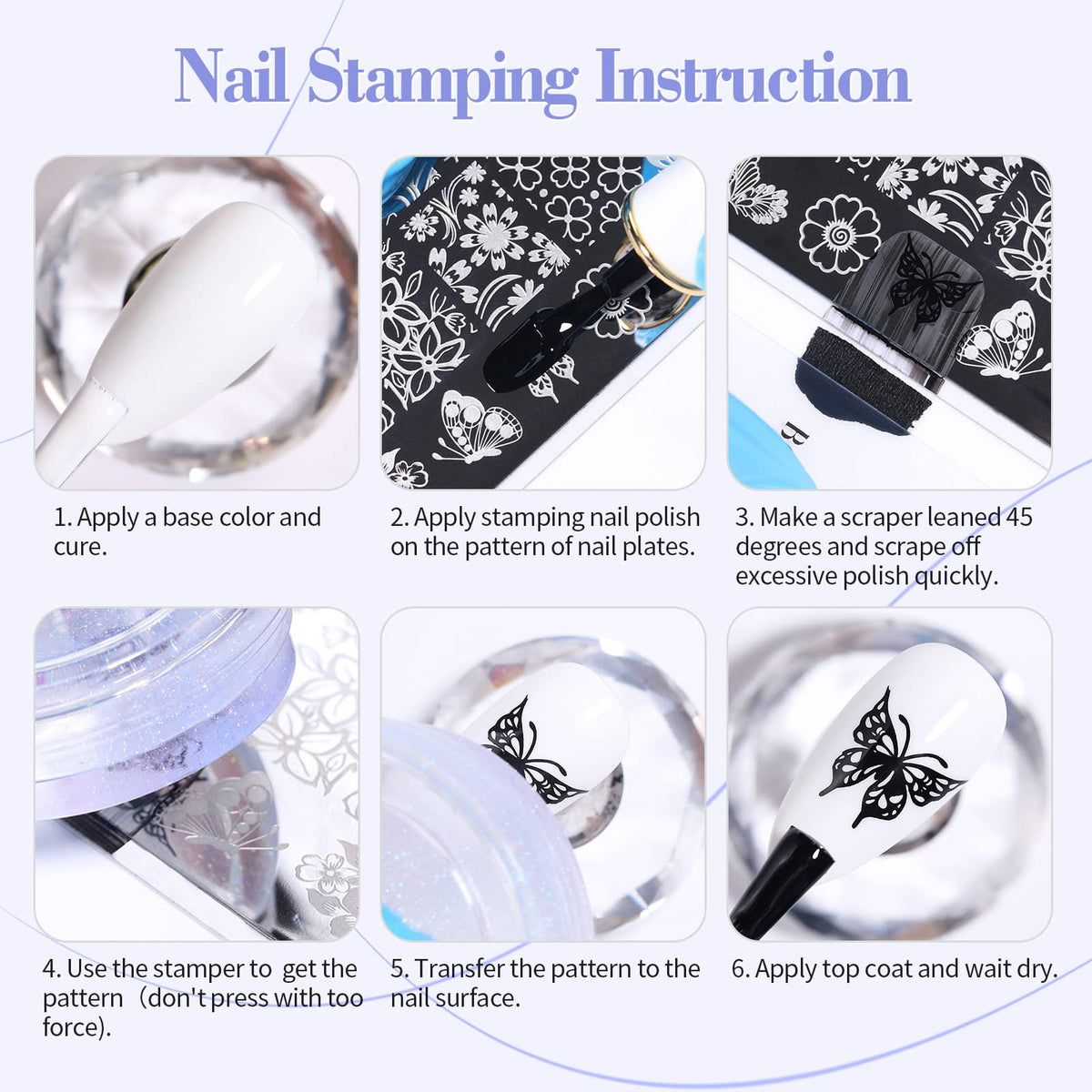 Born Pretty nail stamping kit on a manicure desk for home salon setup