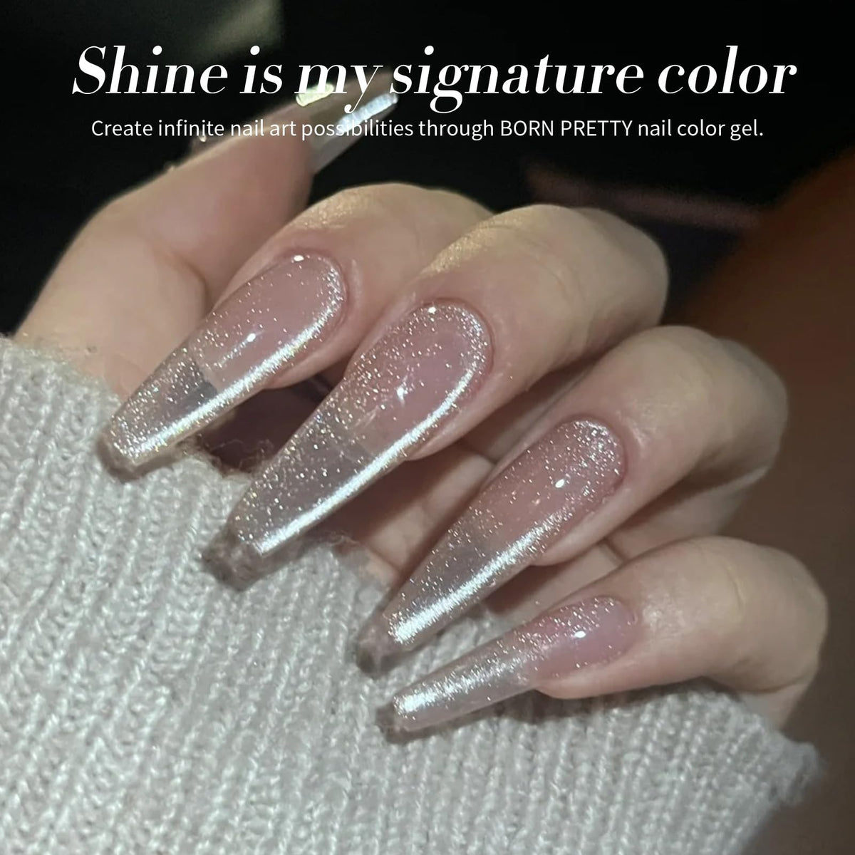 Born Pretty nails in evening outfit lifestyle photo showcasing glamorous finished look