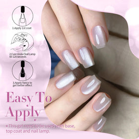 Born Pretty lifestyle shot of manicured hand showcasing aurora shine benefit