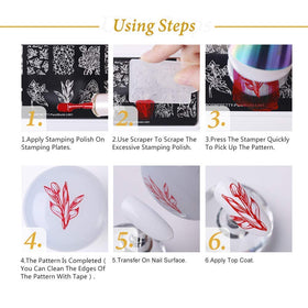 Born Pretty finished manicure showing stamped patterns and styling