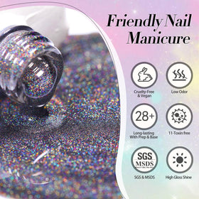 Born Pretty finished manicure on hands in lifestyle shot highlighting glossy shine