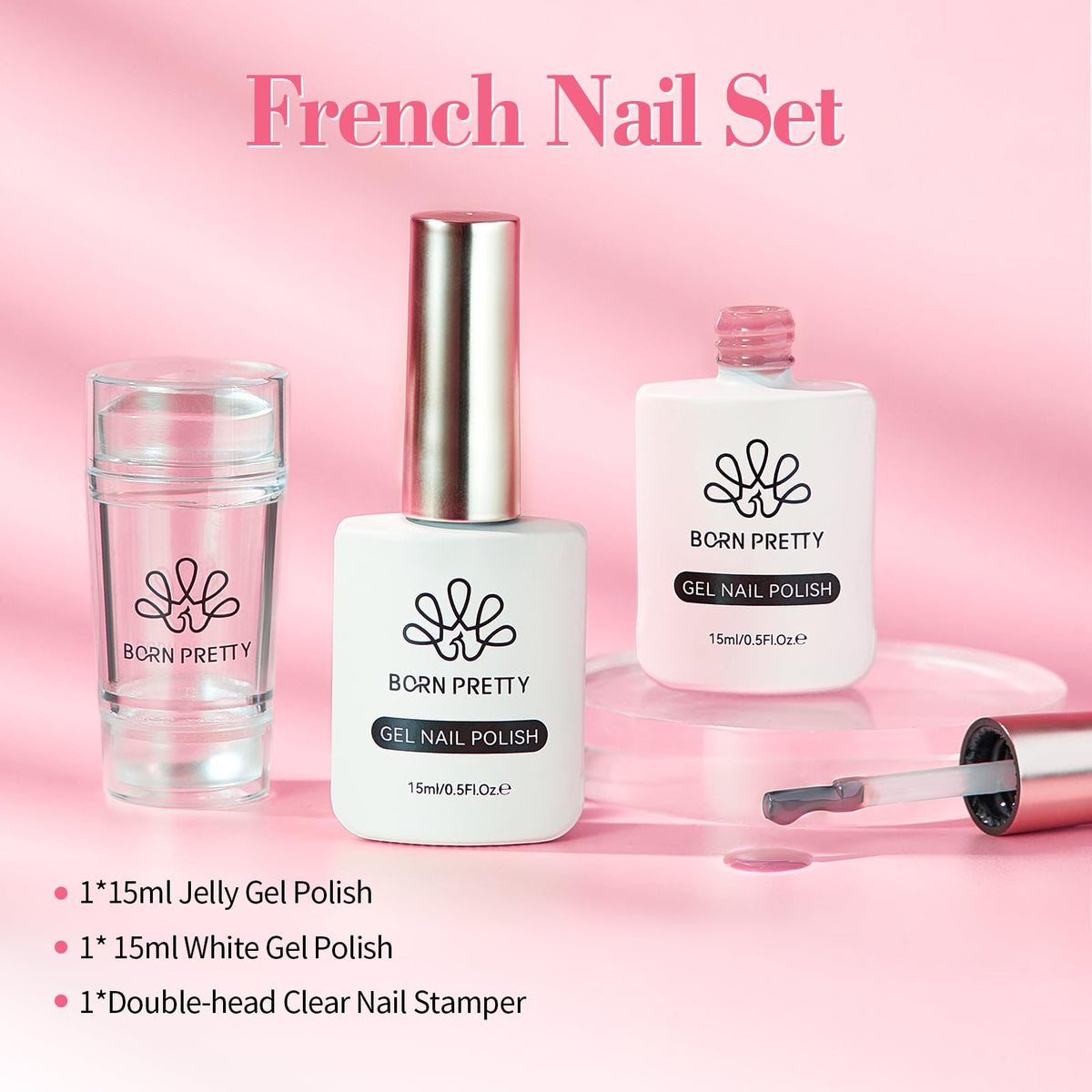 Born Pretty lifestyle manicure showing finished French tips for natural elegance