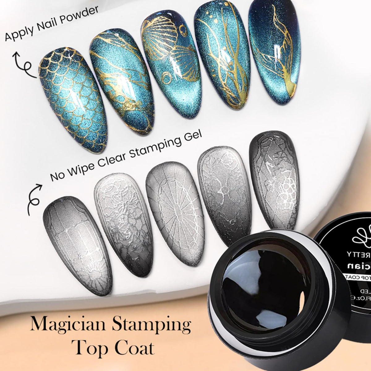 Born Pretty brush applying top gel demonstrating smooth application benefit