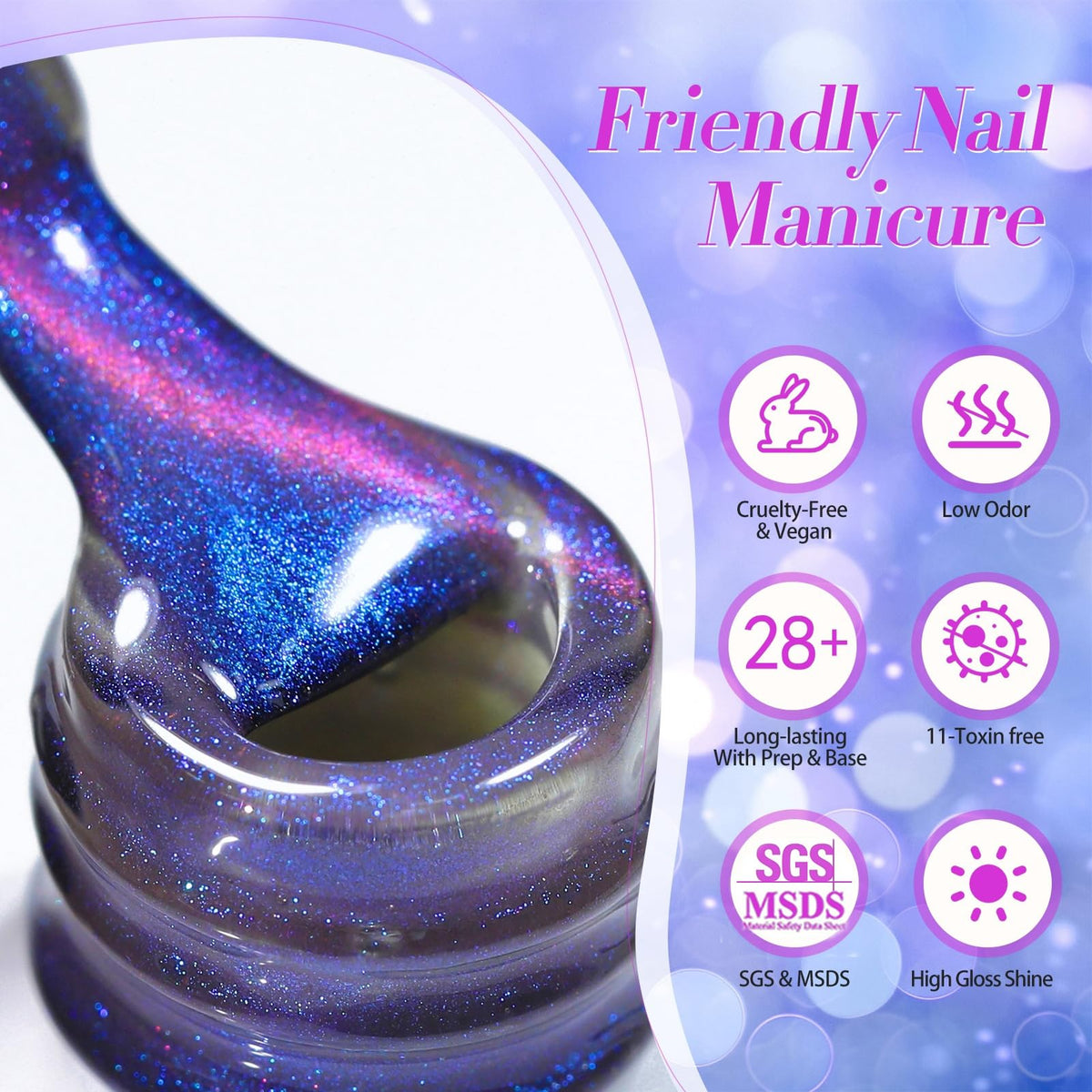 born pretty magnet held above nail demonstrating pattern creation and design control benefit