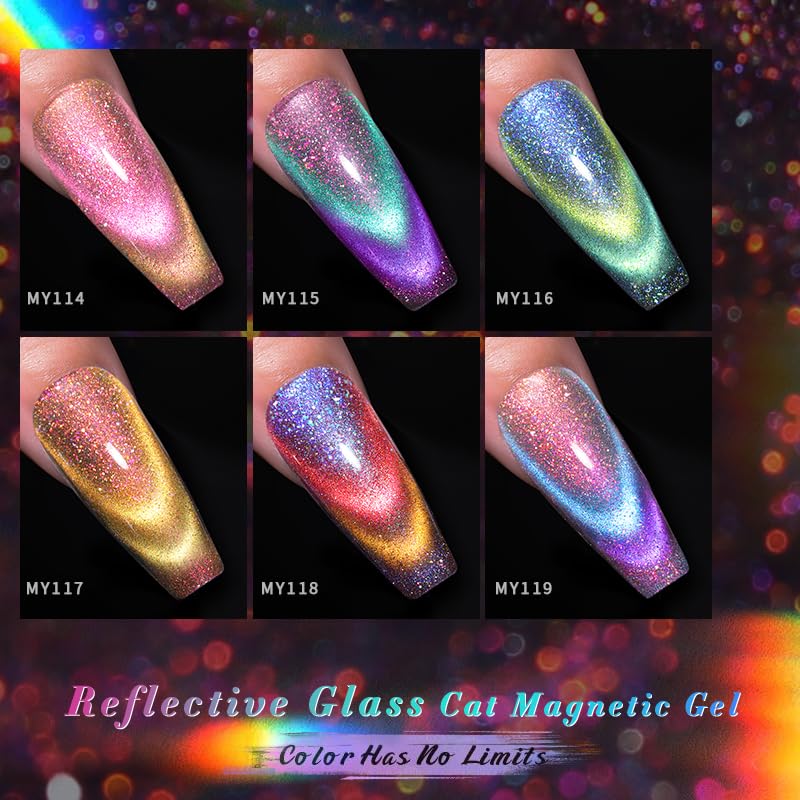 Born Pretty magnet used over polish creating cat eye line for striking depth