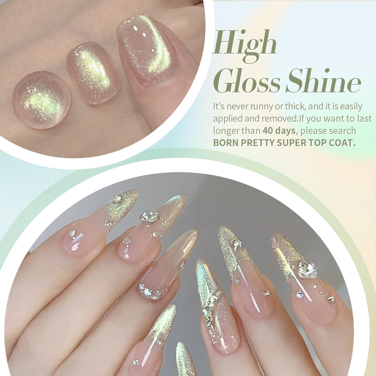 Born Pretty magnet held over wet polish to create cat-eye benefit