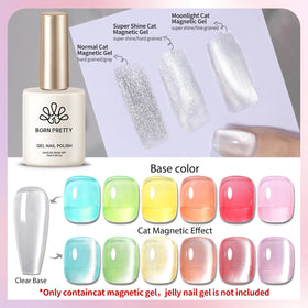 Born Pretty magnet held over nail creating cat-eye pattern for dramatic effect