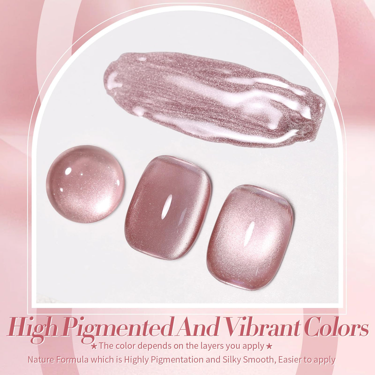 Born Pretty swatch wheel displaying Moonlight Dried Rose shade and shimmer