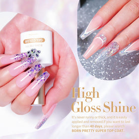 Born Pretty finished nails in use showing salon-level sparkly manicure