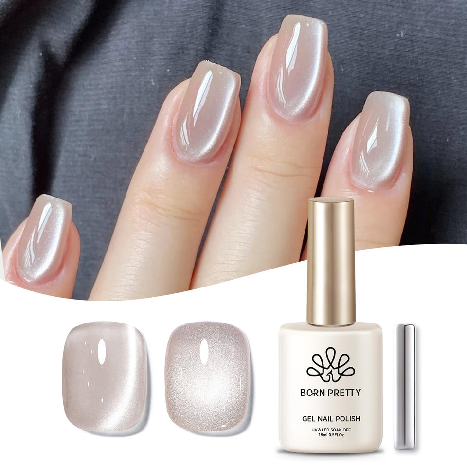 Born Pretty front packaging showing nude moonlight gel and glass shine benefit