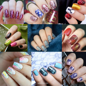 Born Pretty plaid pattern plate displayed for full-nail coverage use