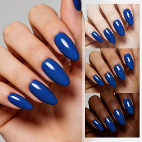 Born Pretty polish being brushed on a nail in progress for easy application