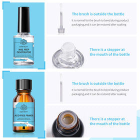BORN PRETTY primer creating tacky surface that helps gels and acrylics bond