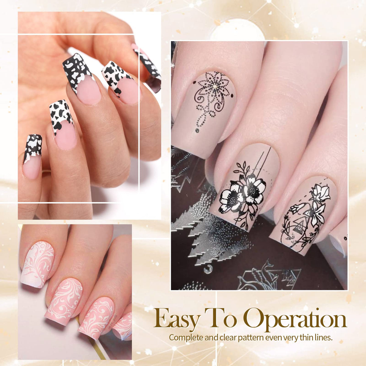 BORN PRETTY close-up of printed nail showing sharp black details
