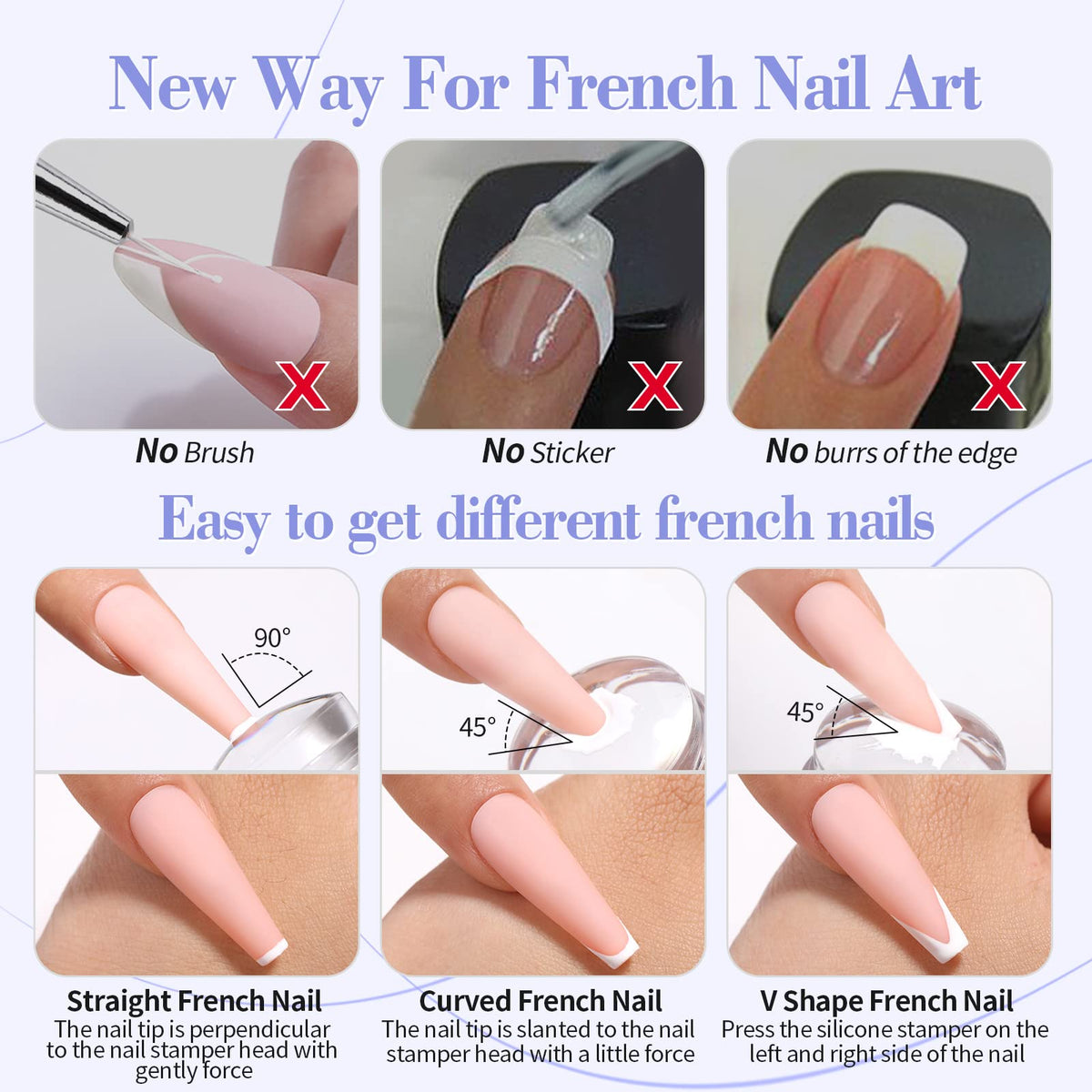 Born Pretty side-by-side long and short stampers illustrating length options