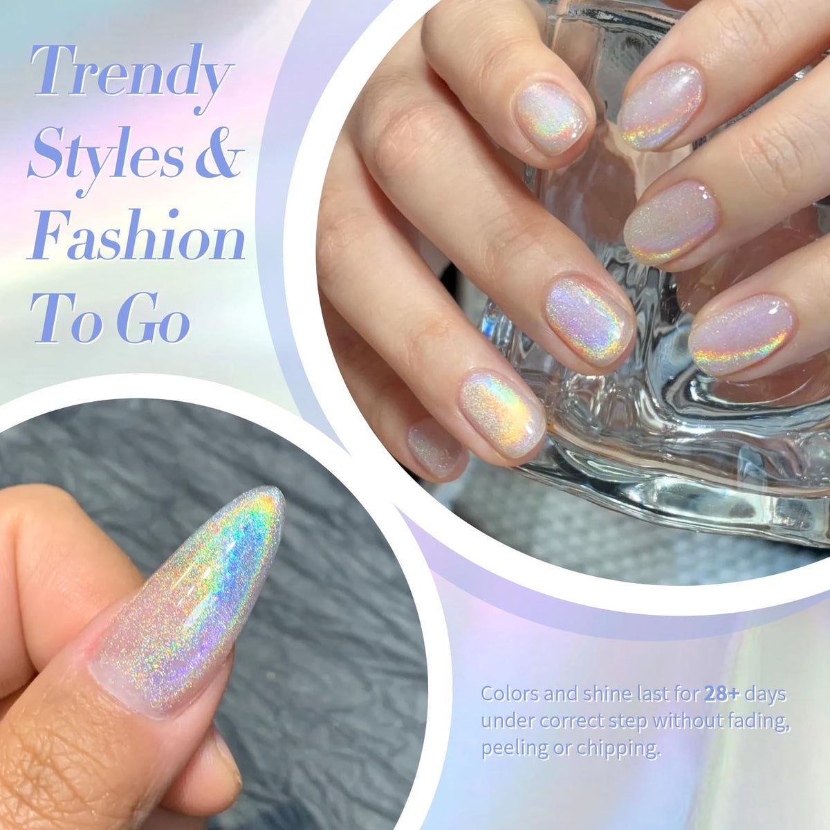 Born Pretty swatch on nail tip demonstrating silver reflective cat-eye effect
