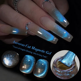 Born Pretty swatch on nail tip highlighting mermaid shiny effect and color payoff