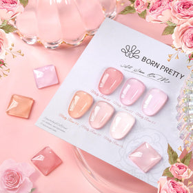 Born Pretty swatches on nail tips displaying three coat variations for customizable depth