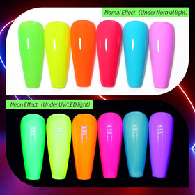 Born Pretty swatch wheel on black background demonstrating true neon tones