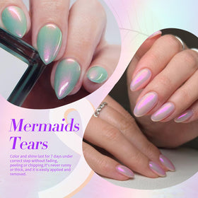 Born Pretty swatches on nails showing six coordinating ombré pearl colors