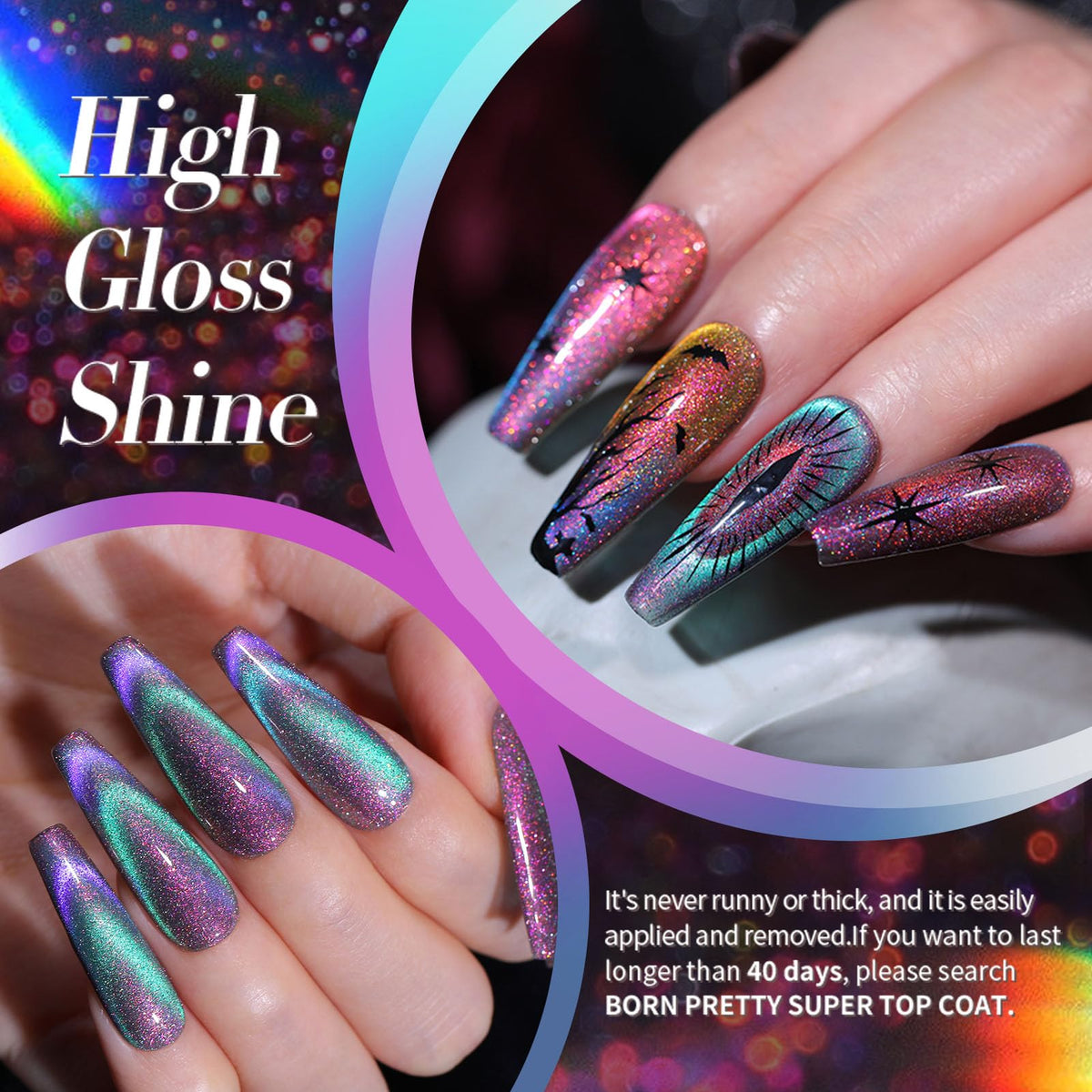 Born Pretty polish texture close-up showing glitter sheen for dimensional sparkle