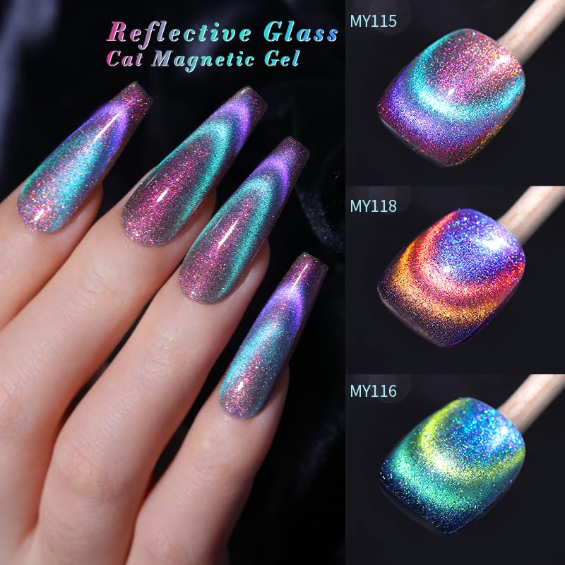 Born Pretty finished nails under lamp with glossy topcoat for long-lasting shine