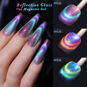 Born Pretty finished nails under lamp with glossy topcoat for long-lasting shine