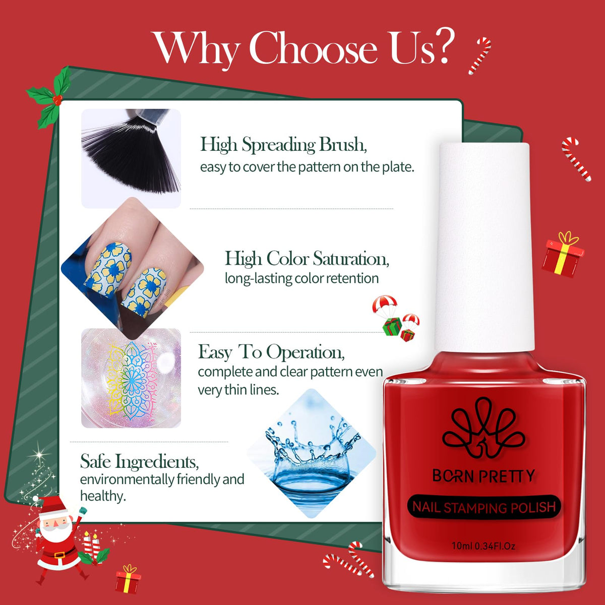Born Pretty polish used with stamper illustrating quick pick-up and transfer