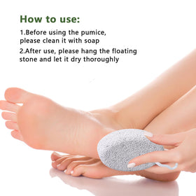 Borogo pumice stone hanging to air-dry preventing odor and bacteria buildup