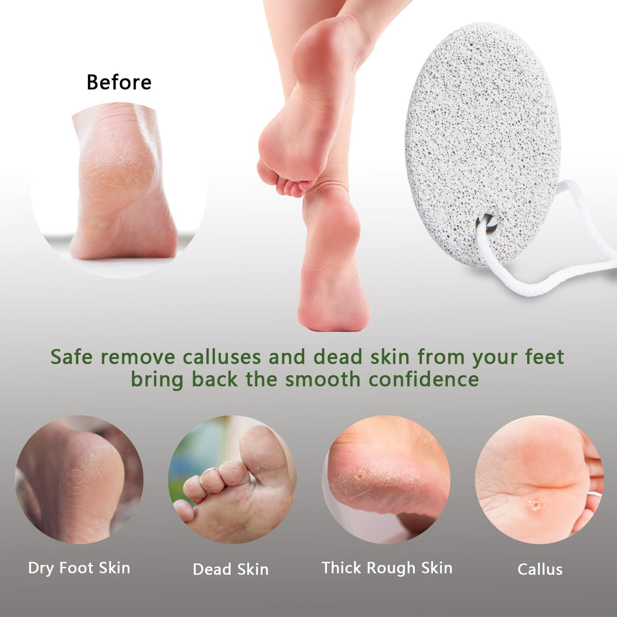 Borogo pumice stone removing heel callus during bath for softer feet