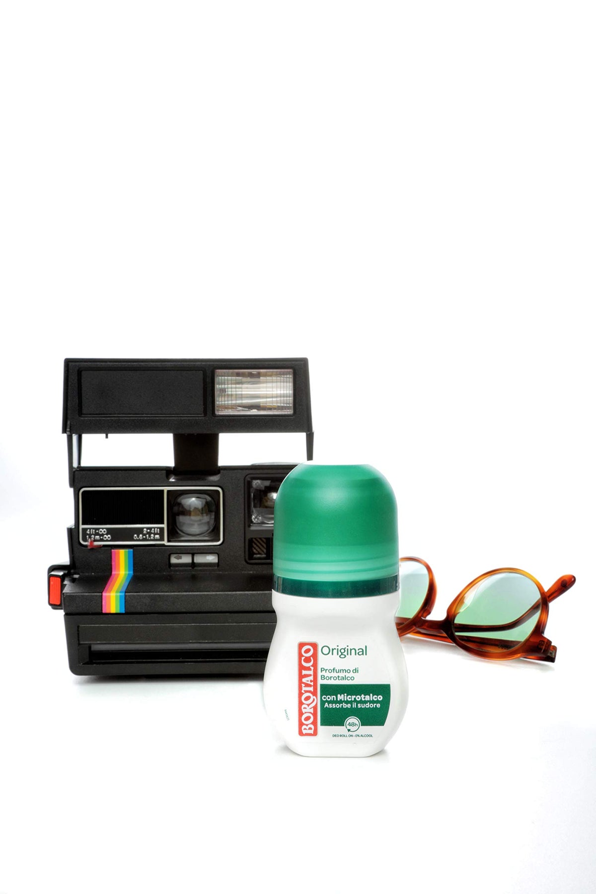 Borotalco roll-on label and ingredient panel visible highlighting product information and transparency