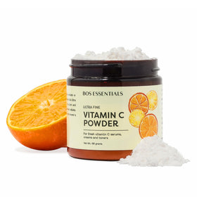 Bos Essentials label and ingredient list highlighting pure ascorbic acid benefit