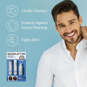BosleyMD conditioner cream detail highlighting hydrating formula for smoother, stronger hair