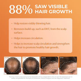 BosleyMD conditioner cream texture on hand showing hydration and smoothness