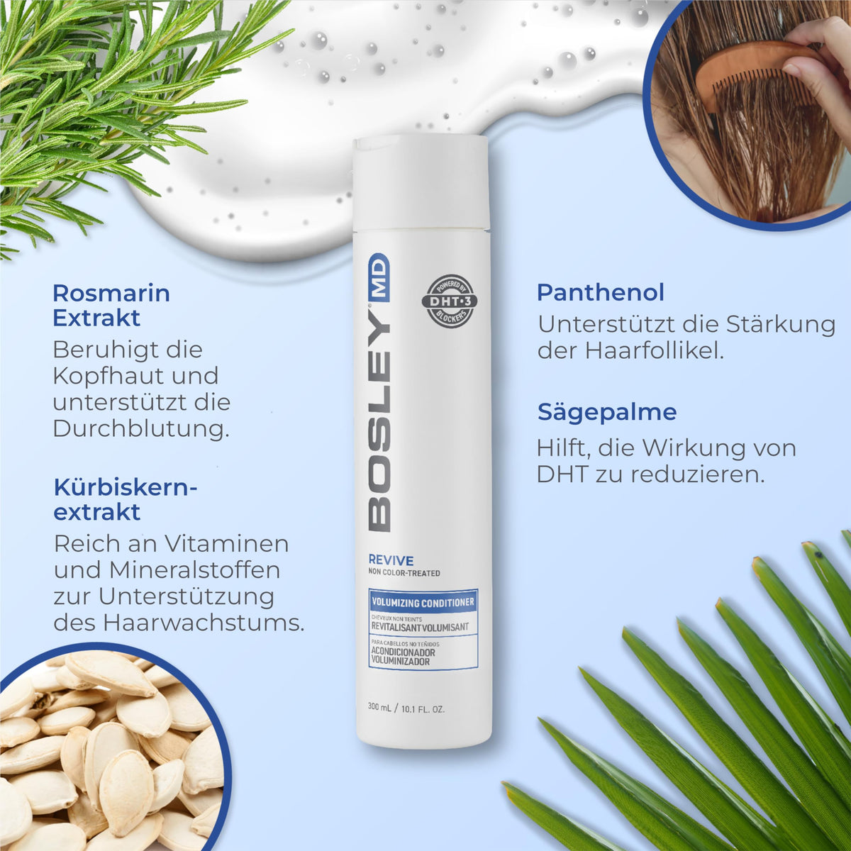 BosleyMD BosRevive creamy conditioner texture highlighting lightweight feel