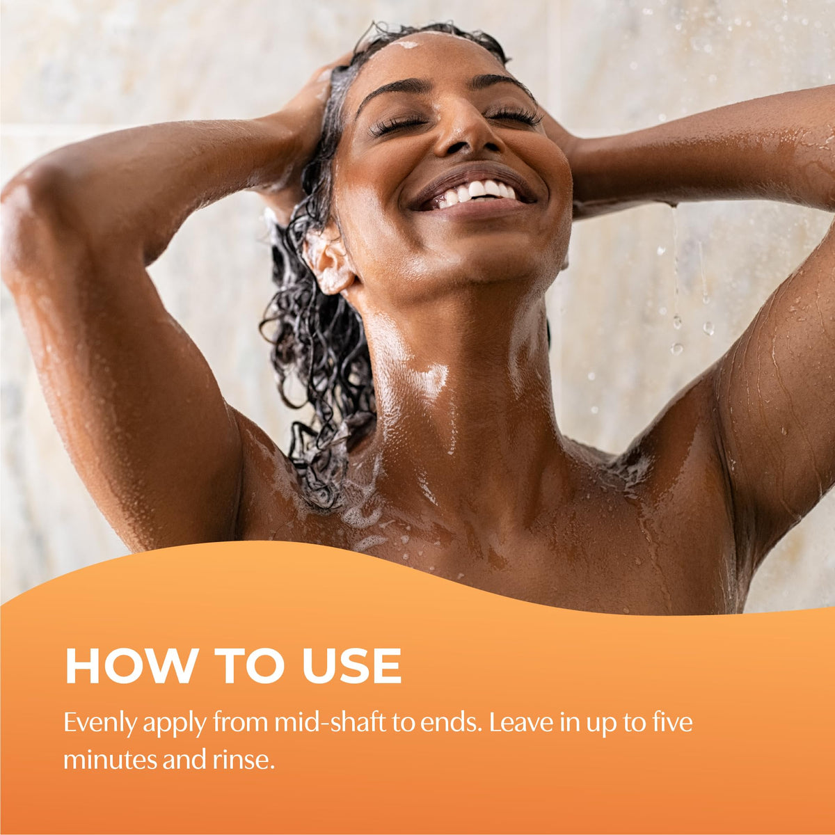 BosleyMD in-shower use with hands applying shampoo for scalp refresh