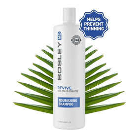 BosleyMD shampoo being applied in shower showing scalp-focused cleansing benefit