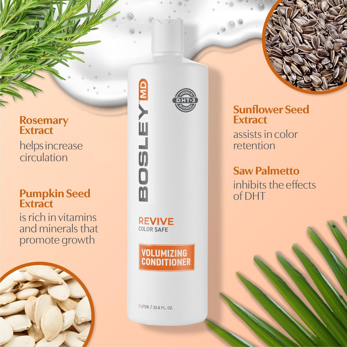 BosleyMD BosRevive cream texture swirl indicating lightweight conditioning feel