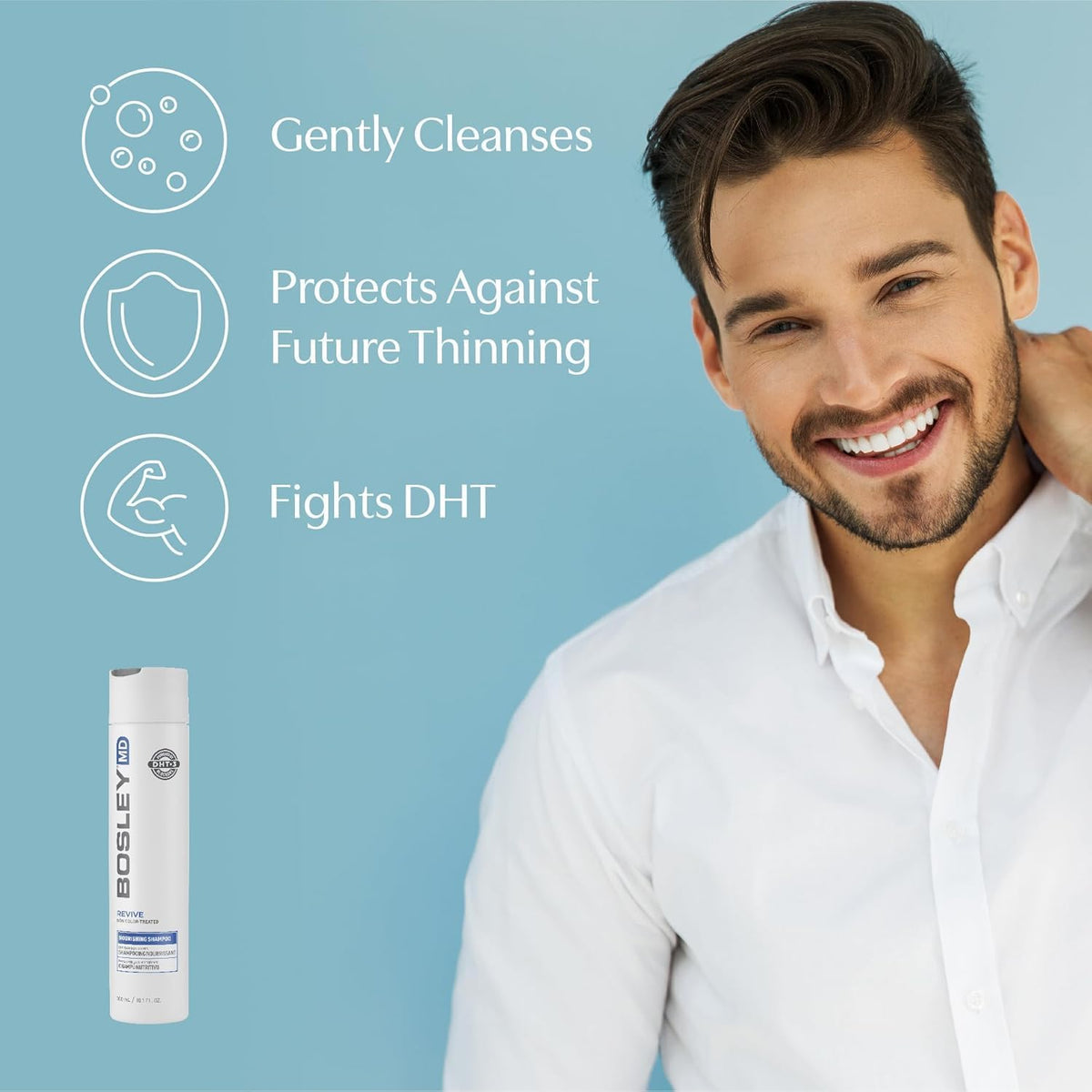 BosleyMD BosRevive creamy foam texture illustrating gentle cleansing