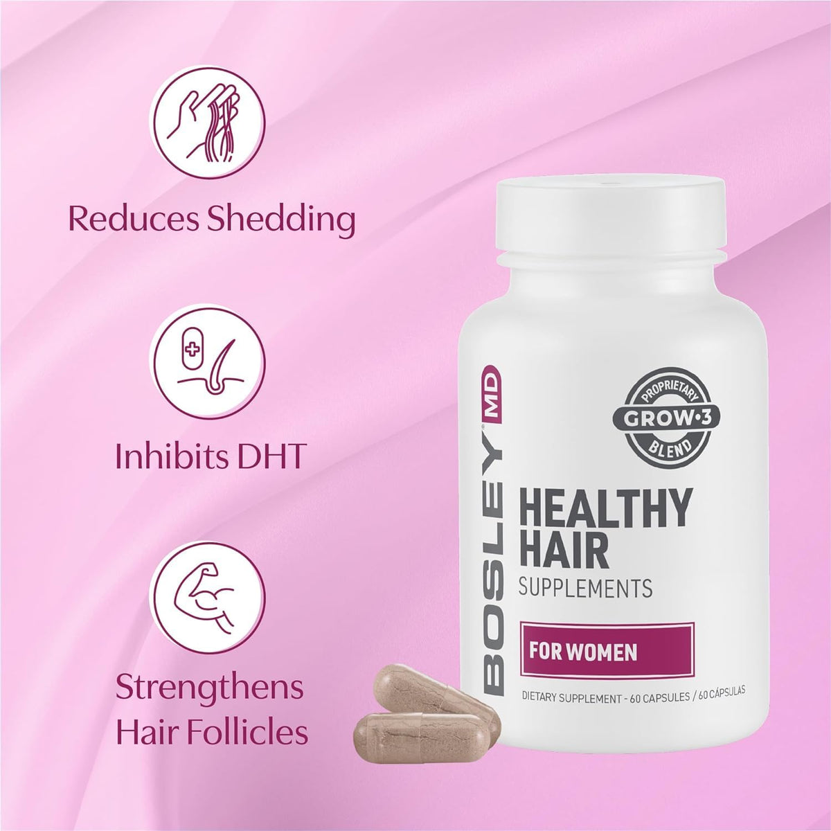 BosleyMD supplement in lifestyle setting with woman adding to routine