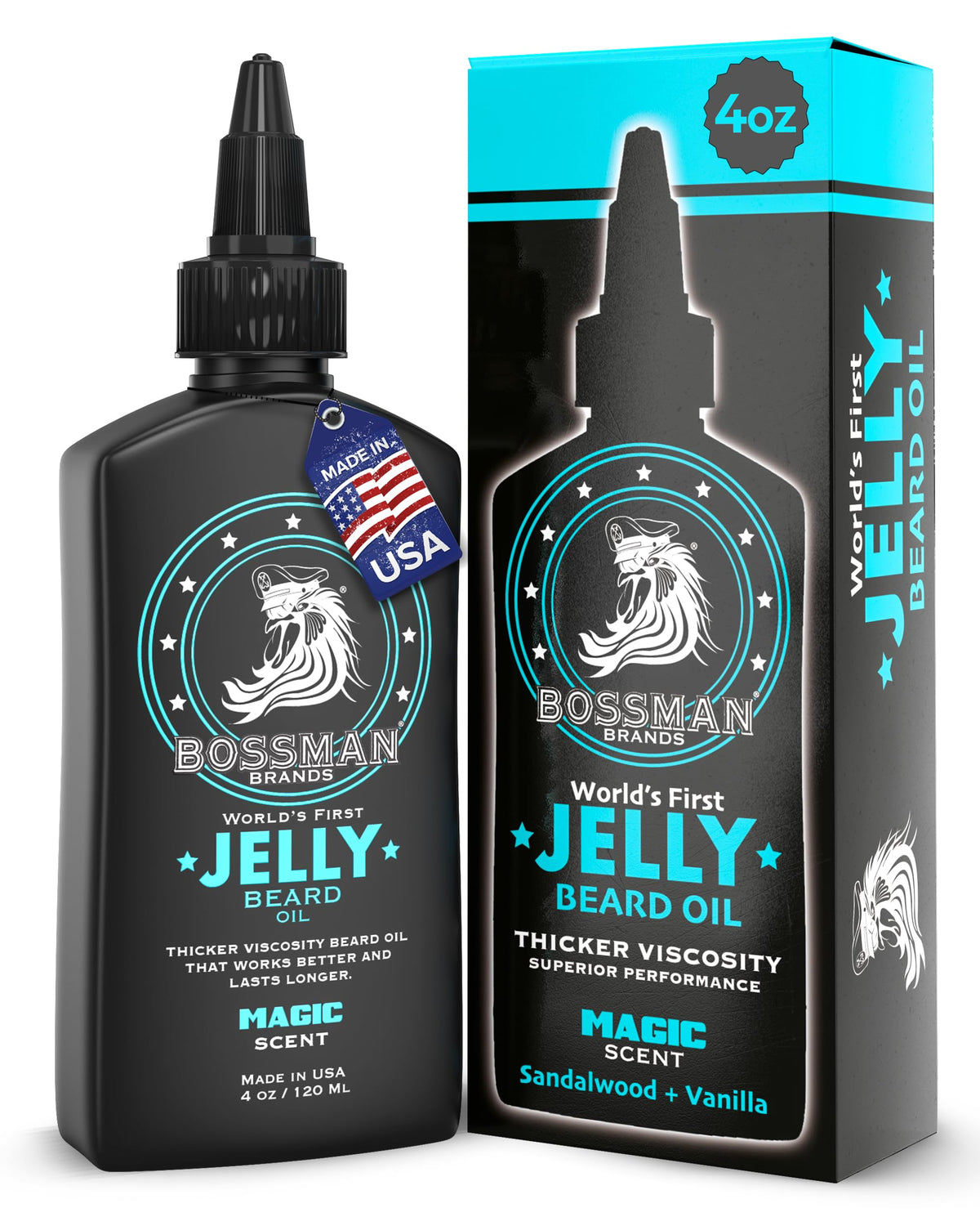 Bossman jar front view showing label and 4 oz size benefit
