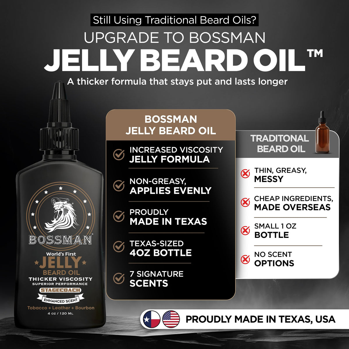 Bossman jelly texture close-up demonstrating thick, spreadable consistency benefit