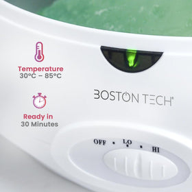 Boston Tech paraffin wax refills and applicator brush shown, supply-ready kit for multiple sessions