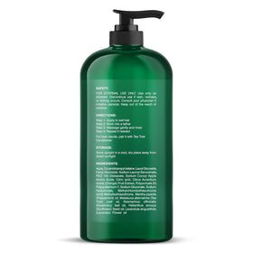 Botanic Hearth label detail highlighting tea tree and vitamin C benefits