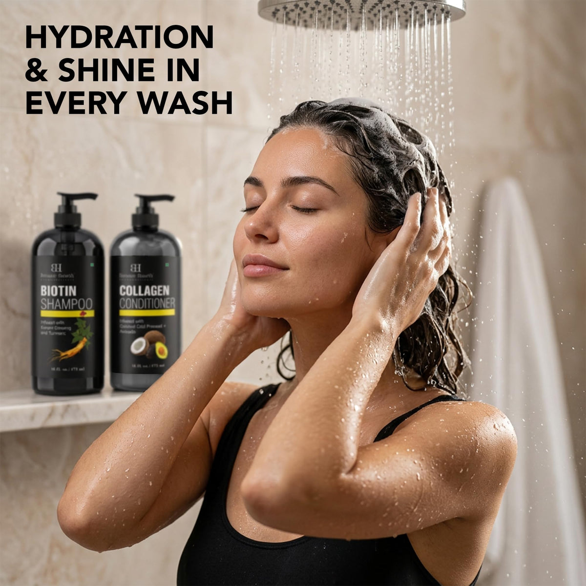 Botanic Hearth duo on bathroom shelf illustrating daily routine benefit