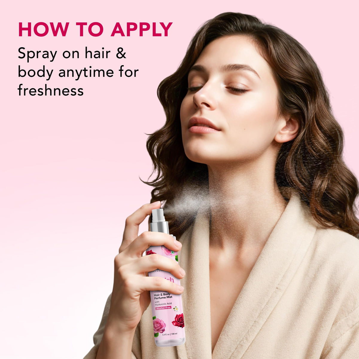 Botanic Hearth mist on skin close-up showing non-sticky lightweight hydration benefit