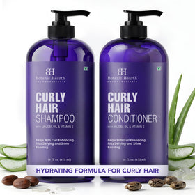Botanic Hearth front packaging showing shampoo and conditioner benefits