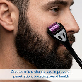 Botanic Hearth derma roller being used on scalp to show gentle at-home application