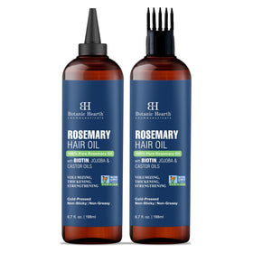 Botanic Hearth front packaging set showing two amber bottles for nourishing hair care